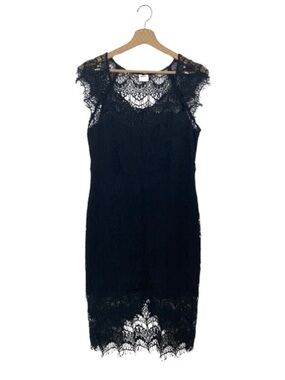 Intimately Free People Daydream Lace Dress Black High Neck Open Back - Size L